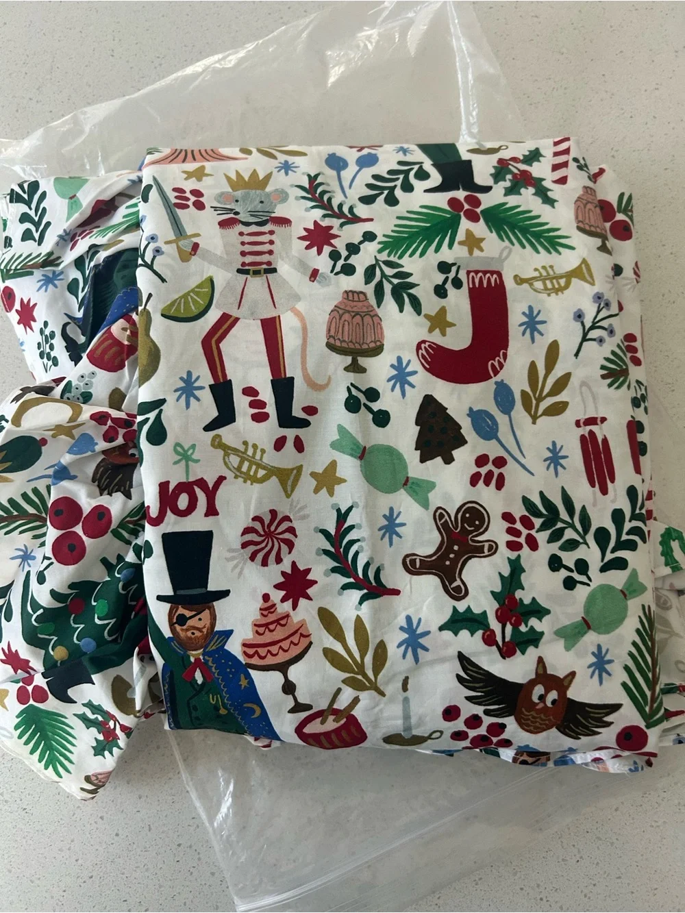 Pottery Barn Rifle Paper Co. Nutcracker Organic Duvet Twin NWOT